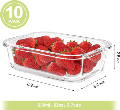 10-Pc Glass Food Storage Containers