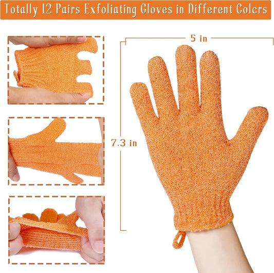24 Pieces Exfoliating Bath Gloves