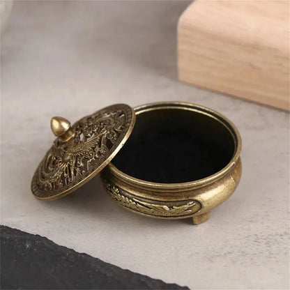 1 copper incense burner, antique alloy, Buddhist incense burner, family tea room incense burner, home decoration