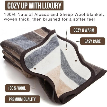Alpaca And Sheep Wool Blanket